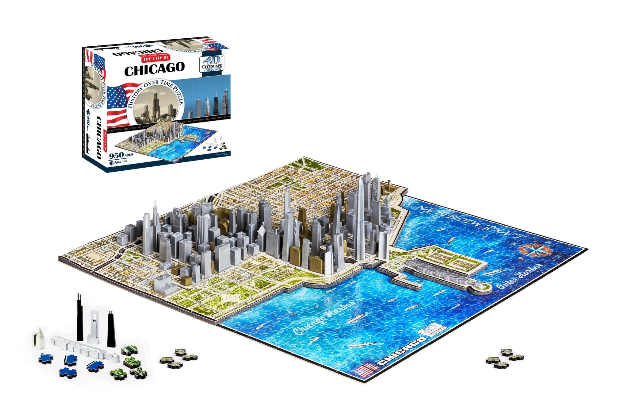 4D Cityscape Chicago Time Puzzle - 4DPuzz - 4DPuzz