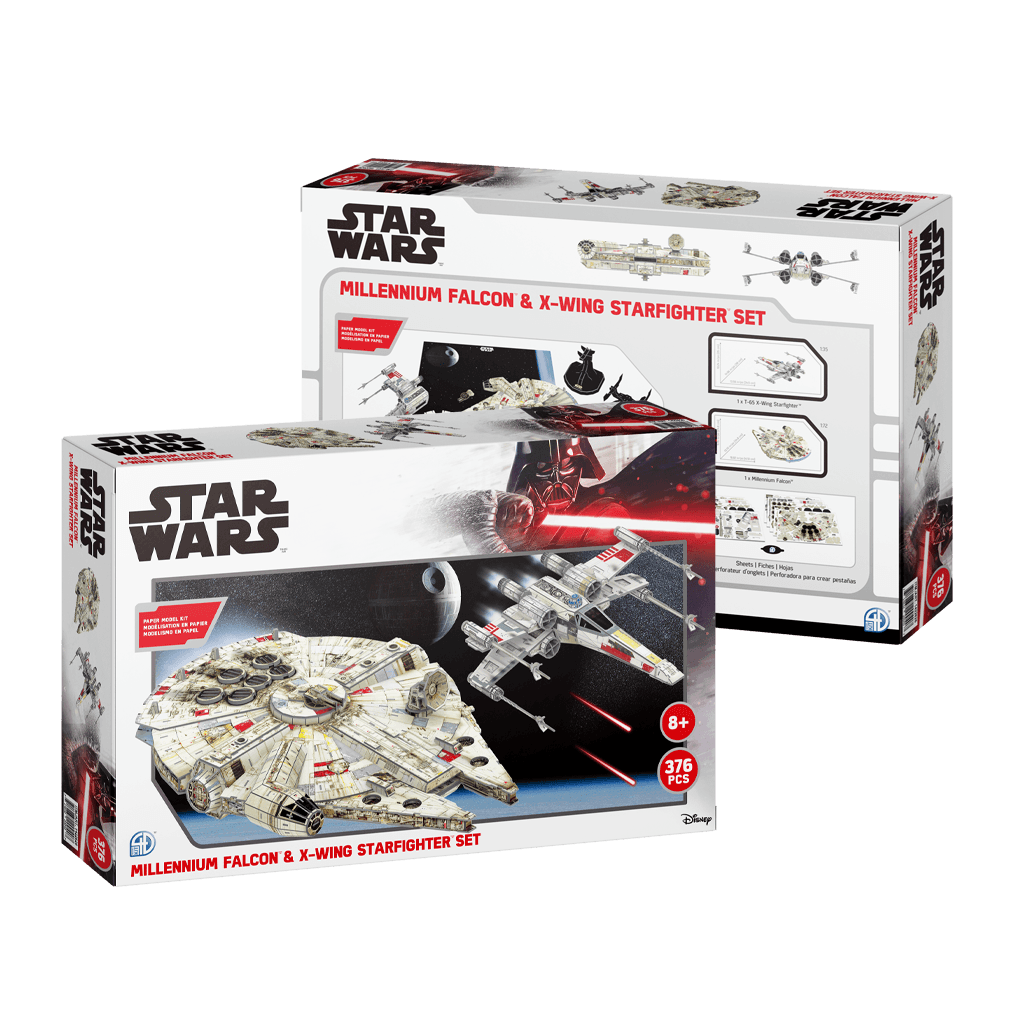 Star Wars Millennium Falcon and X-Wing Star Fighter Set4D Puzzle | 4D Cityscape4D Puzz