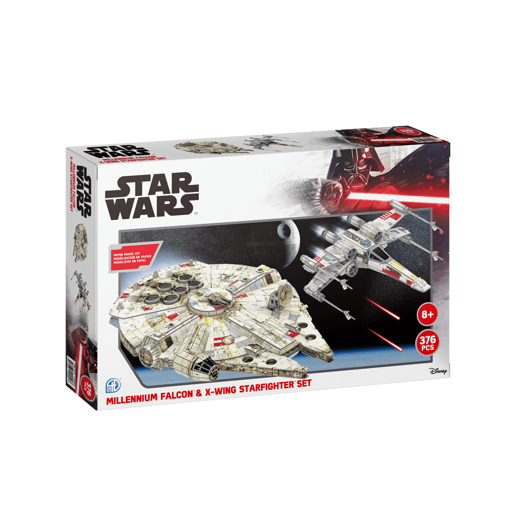Star Wars Millennium Falcon and X-Wing Star Fighter Set4D Puzzle | 4D Cityscape4D Puzz