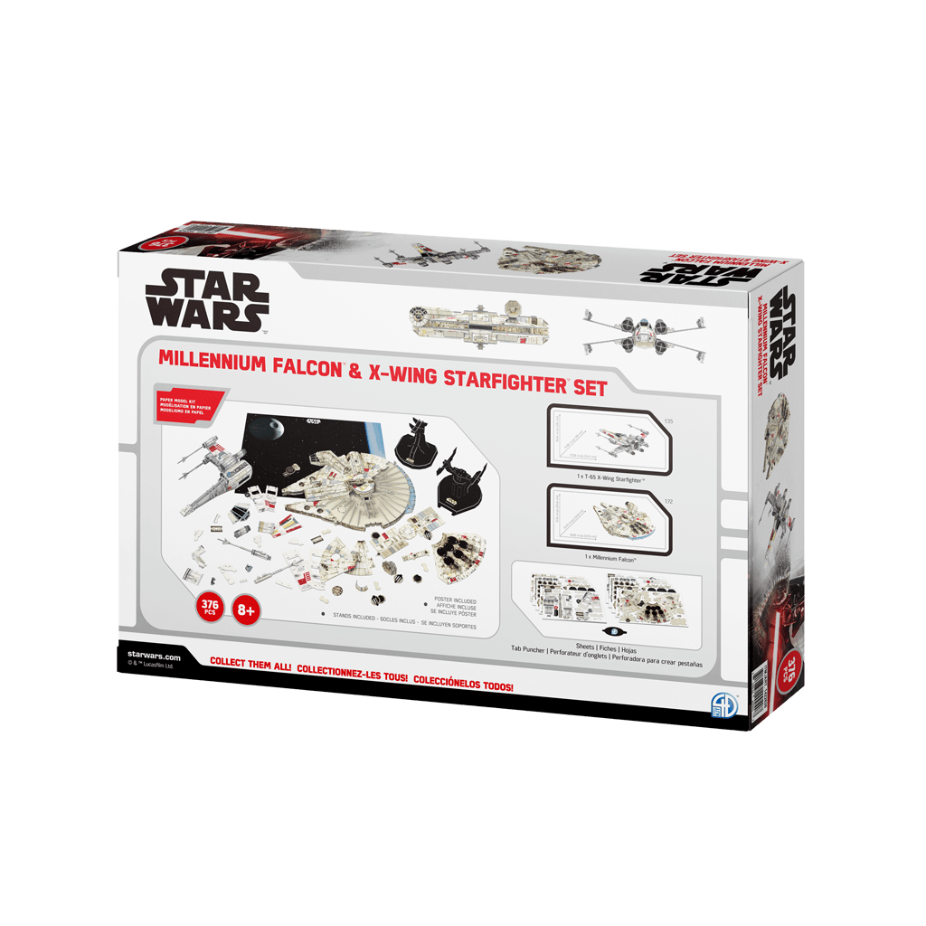 Star Wars Millennium Falcon and X-Wing Star Fighter Set4D Puzzle | 4D Cityscape4D Puzz